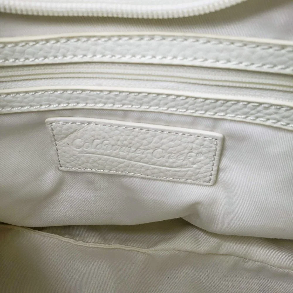 Coldwater Creek Sydney White Pebble Leather Shoulder Purse